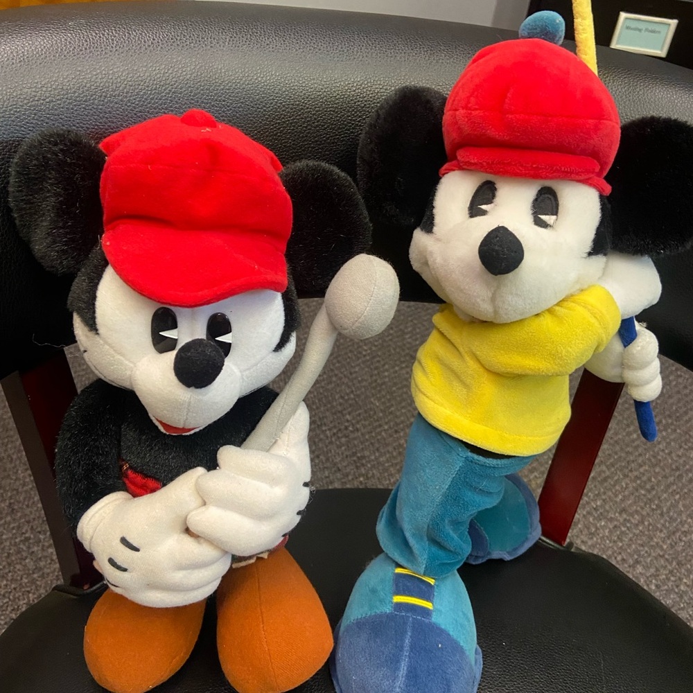Mickey Mouse Golf Plush Set - Red, Yellow, Blue